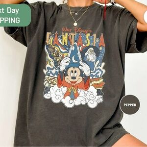 **Flash Memorial Sale!!** NWOT Retro Disney Fantasia Charcoal Sorcerer Mickey T